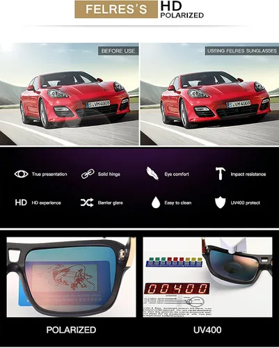 Vista 7 de FELRES Gafas de sol clásicas de aviador para hombre para conducción al aire libre deportes ciclismo polarizadas F103
