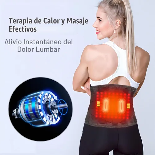 Vista 4 de Soporte de espalda calentado con masaje, almohadilla térmica