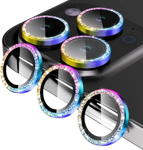 Vista 23 de Jeluse Paquete de 2 protectores de lente de cámara para iPhone 16 Pro Max/iPhone 16 Pro/iPhone 15 Pro Max/iPhone 15 Pro/iPhone 14 Pro Max/iPhone 14