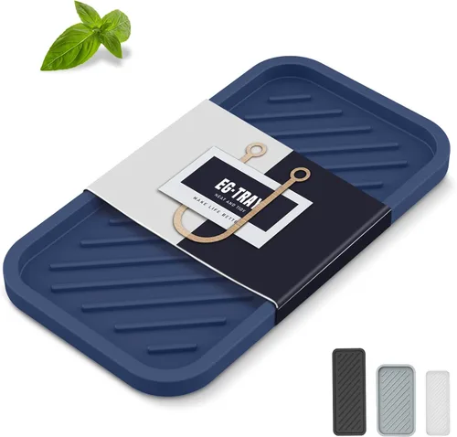 Vista 11 de EG-SIPRO Soporte de esponja de silicona, bandeja organizadora para fregadero de cocina, organizador de esponja para mostrador de baño, soporte