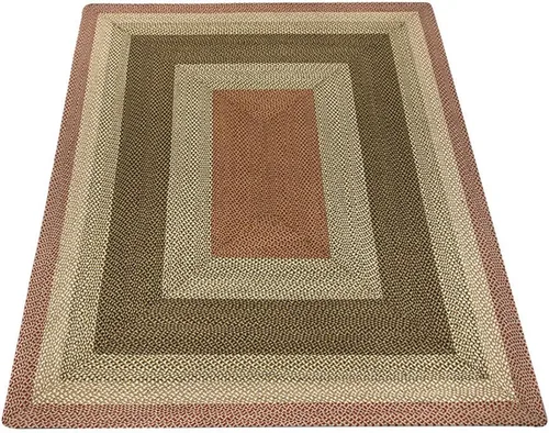 Vista 2 de Earth Rugs Alfombra 3 x 5', Oliva/Borgoña/Gris