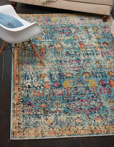 Vista 11 de Unique Loom Colección Monterey - Alfombra de área Adobe (2' x 3' 1" Rectángulo Azul/Beige)