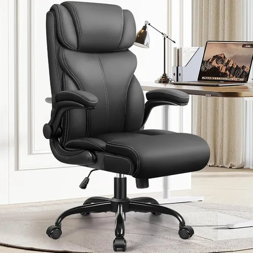 Vista 10 de Silla de oficina HeroSet, sillas de escritorio de computadora ergonómicas grandes y altas, silla ejecutiva de cuero transpirable con respaldo alto