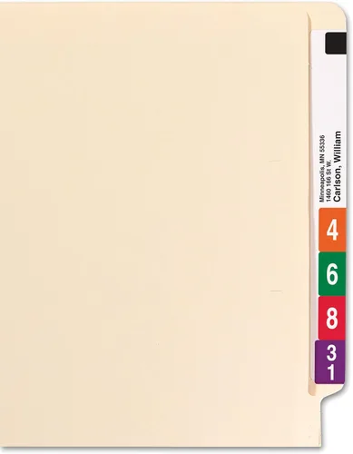 Vista 4 de Smead Carpeta de archivos con pestaña final, pestaña reforzada de corte recto, expansión de 1-1/2", tamaño carta, manila, 50 por caja (24275)