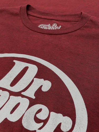 Vista 3 de Tee Luv, camiseta de hombre con logotipo ovalado de Dr Pepper Jaspeado ladrillo
