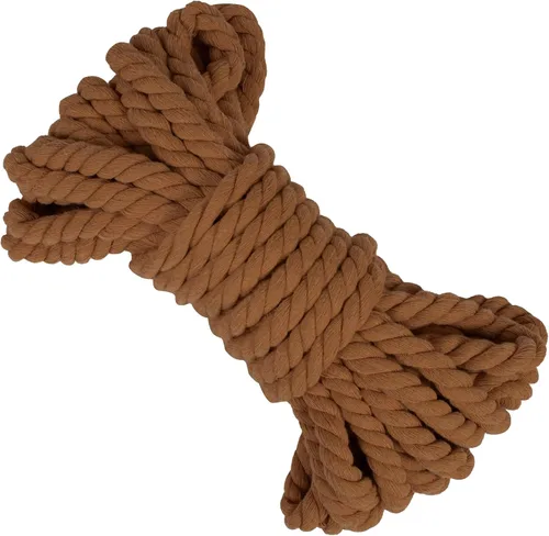 Vista 22 de Cuerda de macramé gruesa de 0.315 in x 32.8 pies, cuerda de algodón trenzada de algodón natural, 3 capas para colgar en la pared, para colgar