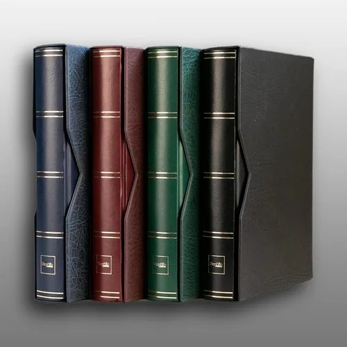 Vista 4 de Prophila stockbook 60 White Divided Sides Acolchado con estuche Negro
