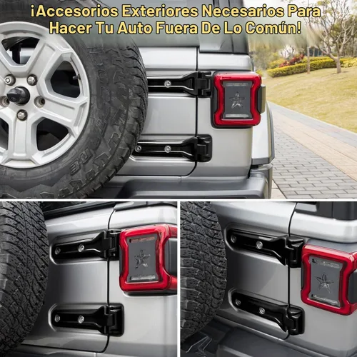 Vista 3 de Cubierta de bisagra para compuerta trasera de Jeep Wrangler JL JLU, accesorios de decoración exterior - 2018-2024, 2 puertas y 4 puertas, cubierta