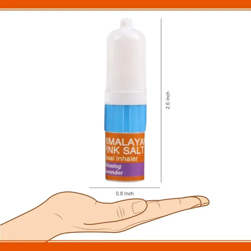 Vista 6 de Natural Solution Inhalador nasal con aromaterapia de sal rosa, mejora la respiración con alivio relajante y refrescante de los senos nasales