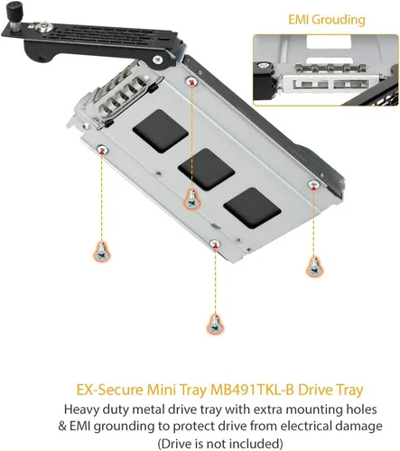 Vista 5 de ICY DOCK Rack móvil de 2.5" SATA/SAS HDD y SSD de metal completo resistente para bahía de unidad externa de 3.5 pulgadas con bloqueo de llave
