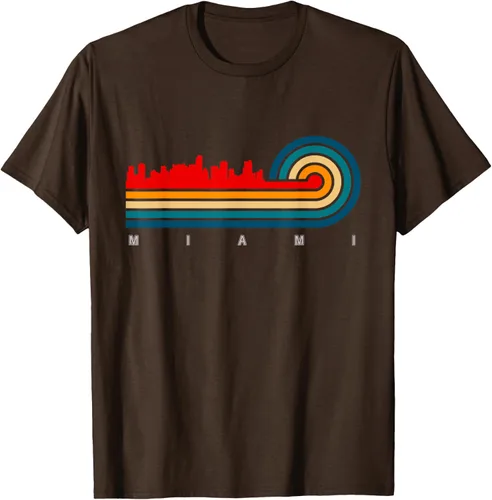 Vista 7 de Camiseta Retro City of Miami Florida, Negro