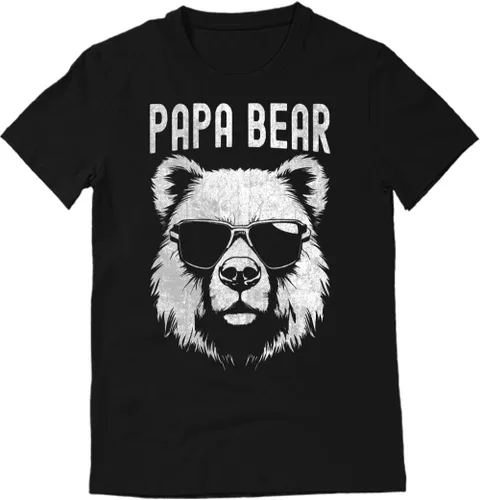 Vista 2 de Camiseta de papá oso para hombre, camisetas gráficas divertidas para hombre, camisas casuales de manga corta para padre y papá