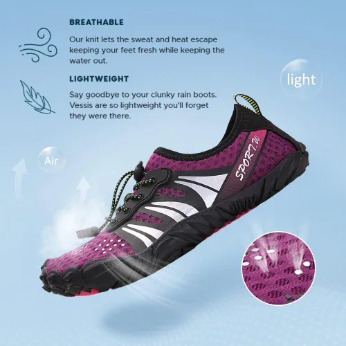 Vista 5 de Zapatos de agua para mujeres y hombres, zapatos de playa, zapatos de natación, zapatos de piscina, zapatos de río, zapatos descalzos de secado