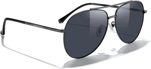 Vista 5 de MERRY'S Lentes de sol de aviador para mujeres y hombres, lentes de espejo polarizadas con funda, lentes de sol polarizadas para conducción, 2.362 in