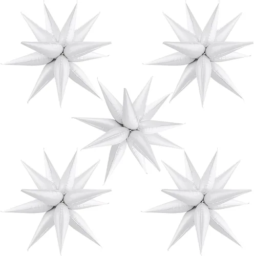 Vista 20 de 60 globos de estrella negra, globos de papel de aluminio de estrella de explosión de 12 puntos para Halloween, Navidad, cumpleaños, boda, Negro