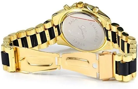 Vista 4 de Nuevo reloj de pulsera analógico de cuarzo para hombre de lujo de acero inoxidable clásico de acero inoxidable, Oro, Digital