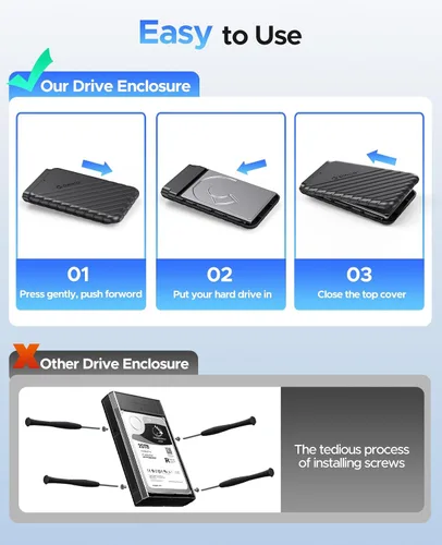 Vista 7 de ORICO Carcasa para disco duro externo de 2,5 pulgadas, USB 3.0 a SATA III, para SATA HDD SSD de 7mm y 9,5mm, sin herramientas [con soporte UASP]