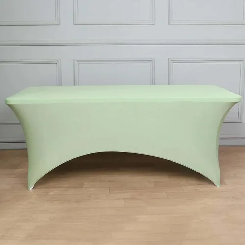 Vista 14 de Efavormart - Mantel rectangular de elastano elástico beige de 4 pies