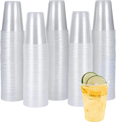 Vista 9 de Paquete de 300 vasos de plástico transparente de 3 onzas, vasos desechables para enjuague bucal para baño, pequeños vasos de plástico para expreso
