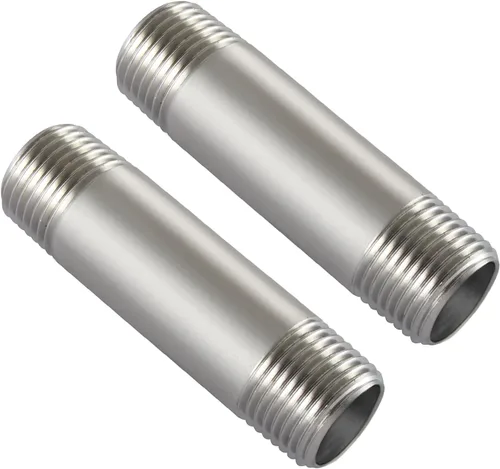 Vista 7 de Beduan Accesorios de tubería de acero inoxidable, 1" NPT x 1" NPT rosca macho, niple de 2" de longitud para tubería fundida