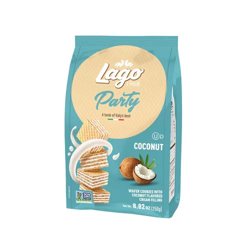 Vista 7 de Gastone Lago Party Wafers, capuchino, 8.82 onzas, galletas italianas de oblea con relleno de crema con sabor a capuchino, verificado sin OMG