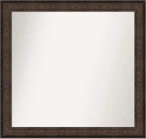 Vista 1015 de Amanti Art Espejo de pared personalizado no biselado (25 x 25 pulgadas), marco de bronce acentuado, varios tamaños personalizados, espejo de baño