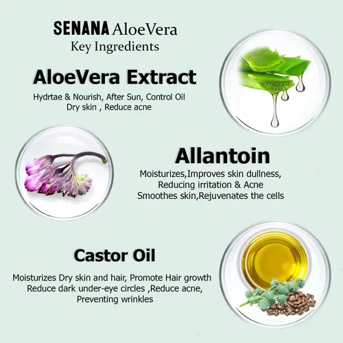 Vista 6 de Hidratante corporal y facial con infusión de aloe, crema hidratante natural con aloe vera, cuidado de la piel para piel seca, antiarrugas