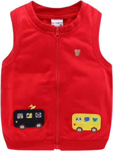 Vista 13 de Mud Kingdom Chalecos para niños y niñas, ropa de abrigo con bonito bordado de dibujos animados Azul