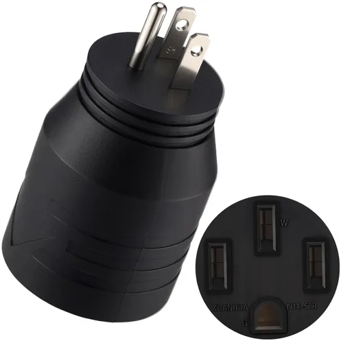 Vista 8 de Kanayu NEMA TT-30P a L5-30R Adaptador RV de 30 amperios, enchufe de bloqueo Negro