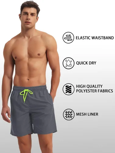 Vista 4 de TACVASEN Traje de baño de verano para hombre, de secado rápido, con forro de malla