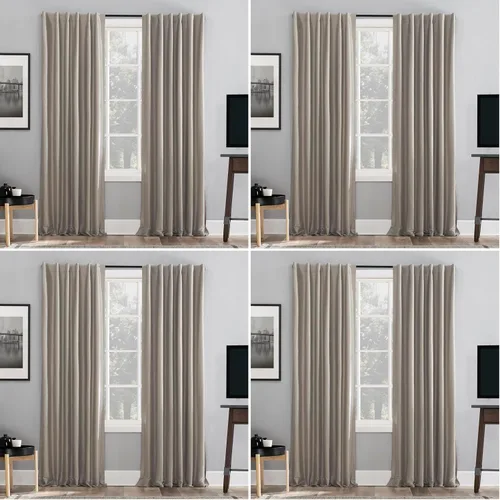 Vista 27 de Sun Zero Greyson - Valance de cortina con pestaña trasera de seda de dupioni de imitación con borlas de cuentas y aislamiento térmico total opaco