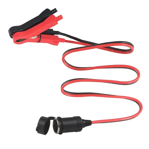 Vista 8 de Adaptador de encendedor de cigarrillos Abrazadera de batería 3 pies 16 AWG Alligator Clips a Femenino Coche Negro+rojo 3FT 16AWG