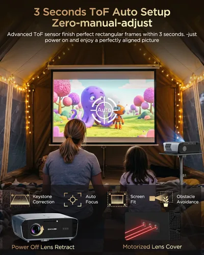 Vista 8 de Proyector inteligente 4K Google TV, True 2400ANSI Luz diurna interior cine