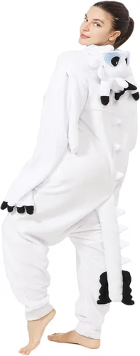 Vista 3 de Oiziuzio Pijama unisex de animal para cosplay, disfraz de dragón para adultos, mujeres y hombres