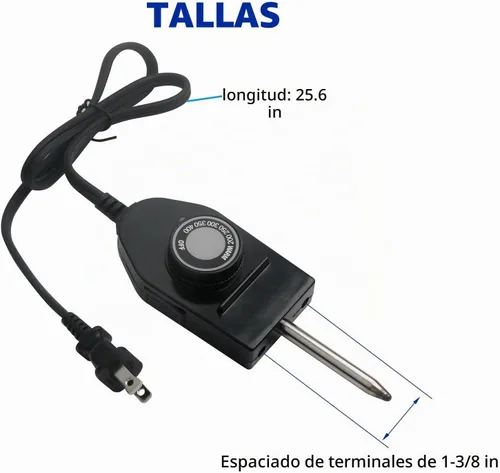Vista 2 de 06900 Sonda Termostato de Control de Temperatura Cable para Presto Electric Skillets Parrillas Planchas 1 & 3/8" Espacio entre Terminales Control