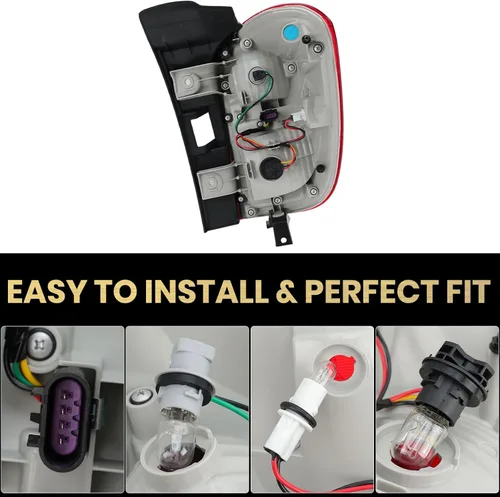 Vista 7 de Conjunto de luces traseras compatibles con Chevy Equinox 2016 2017, luz trasera tipo halógena, lámpara de freno trasera, repuesto # GM2800279