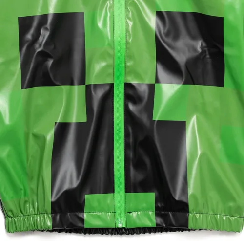 Vista 6 de Minecraft Creeper - Chaqueta impermeable con cremallera para niños pequeños a niños grandes