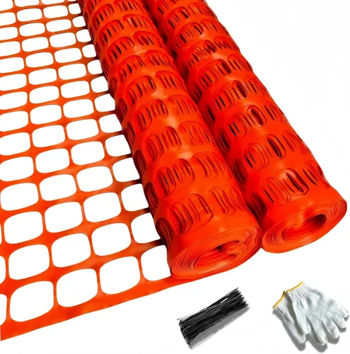 Vista 12 de PotatoLife Valla de seguridad de malla de plástico, 2 rollos de 4'x100' con 100 bridas, red temporal reutilizable para valla de jardín