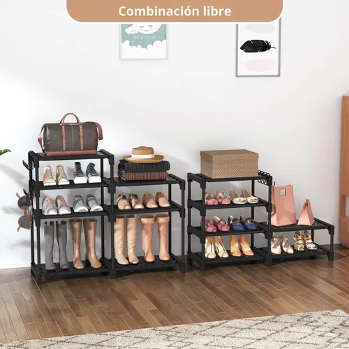 Vista 6 de ROJASOP Organizador de zapatos, zapatero de metal de 8 niveles para armario, entrada, garaje, 26-32 pares de estantes altos de almacenamiento