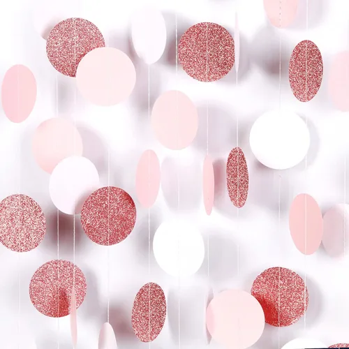 Vista 15 de Guirnalda de corazones para decoración de fiesta en negro, blanco y plata - 52 pies para cumpleaños de 21 años, víspera de Año Nuevo, fondo Blace