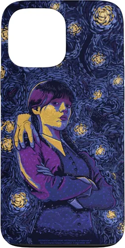 Vista 24 de Wednesday & Thing in Starry Night by Vincent Van Goth Case for iPhone 17