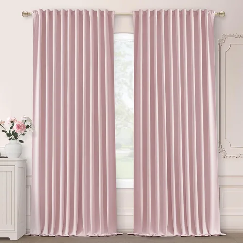 Vista 7 de SHINELAND Cortinas opacas cortas para ventanas de dormitorio, cortinas de baño, 45 pulgadas de largo