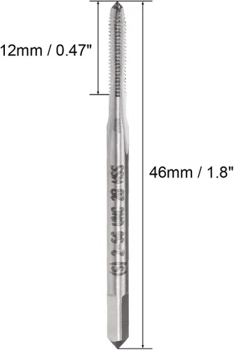 Vista 2 de uxcell Macho de la máquina, #2-56 UNC 2B clase de alta velocidad tornillo de acero roscado roscado fresado roscas roscado herramienta de roscado 2pcs