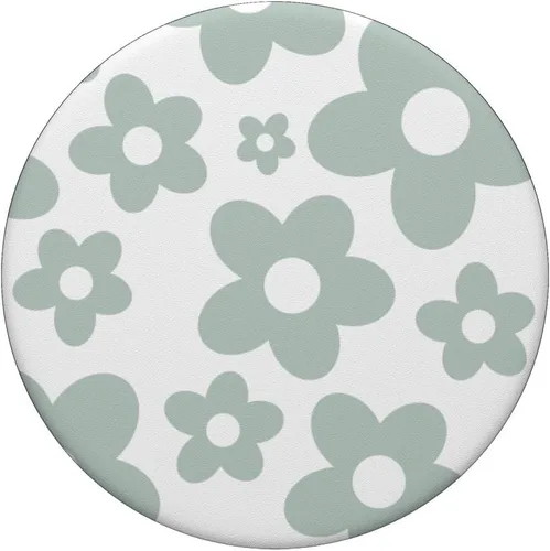 Vista 3 de Margarita Flor Minimalista Salvia Verde Pastel Margaritas PopSockets Intercambiables PopGrip