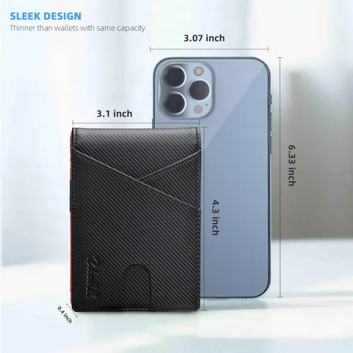 Vista 73 de Zitahli - Billeteras delgadas RFID para hombres, billetera de cuero flexible con clip de dinero, cartera minimalista con bolsillo frontal