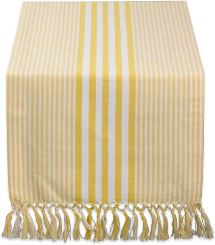 Vista 8 de DII Colección de mesa de cocina con rayas múltiples, juego de manteles individuales, 13x19, amarillo profundo, 6 piezas