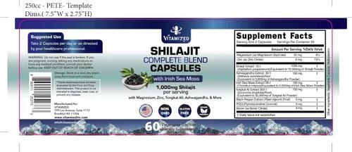 Vista 6 de Shilajit del Himalaya para hombres y mujeres – Shilajit Ashwagandha Suplementos + musgo marino irlandés, Tongkat Ali, PQQ y más – 60 cápsulas