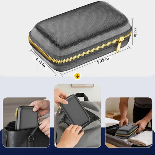 Vista 5 de Organizador de viaje para electrónica con cremallera ignífuga, estuche rígido a prueba de explosiones, caja de transporte de cables compatible
