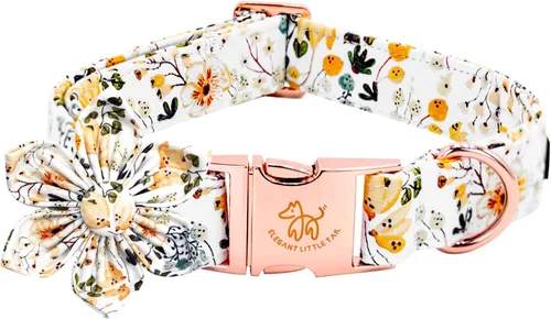 Vista 29 de Collar para perro Elegant little tail de otoño, collares para mascotas de Halloween con flor, lindo estampado de calabaza, collar para cachorro B