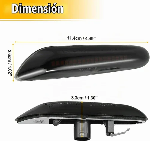 Vista 3 de X AUTOHAUX Señales de giro laterales LED completas para BMW 1 3 5 Serie E36 E46 E60 E87 E90 E92 X1 X3 63133418447 63133418448 Ensamblajes de luz